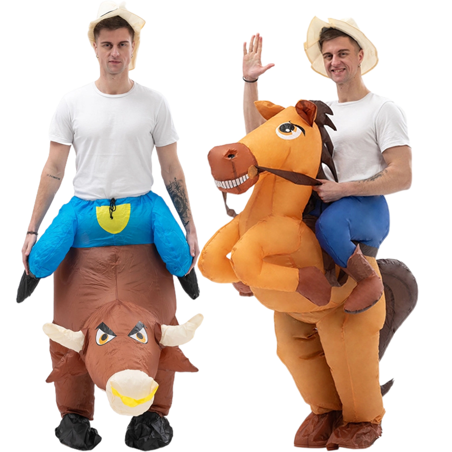 Party Games In Spanish - Leuk opblaasbaar cowboykostuum voor Halloween Kerstmis