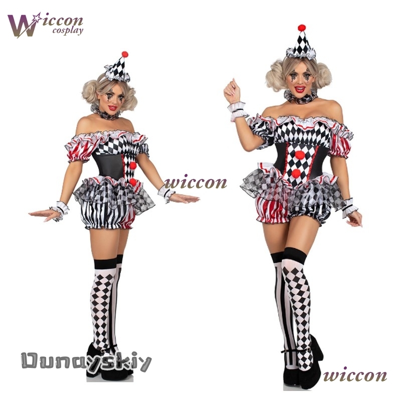 Vrouwen Clown Cosplay Kostuum  - Party Games Online Free recensie en prijs